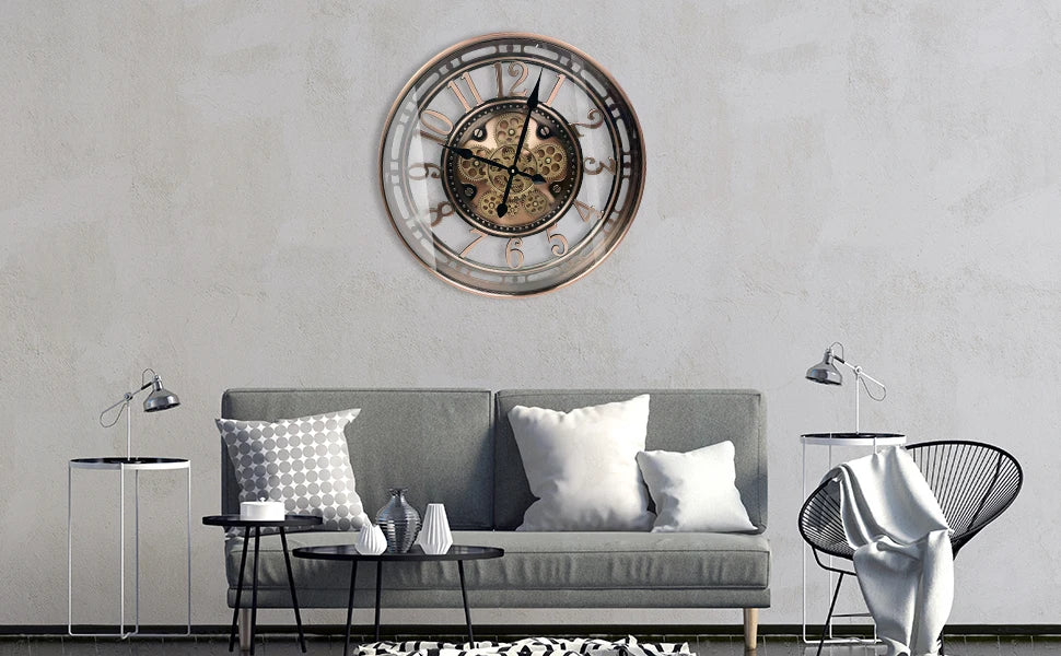 Unique Industrial Steampunk Vintage Rustic Wall Clock