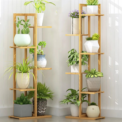 6/7 Pot Vertical Bamboo Plant Stand