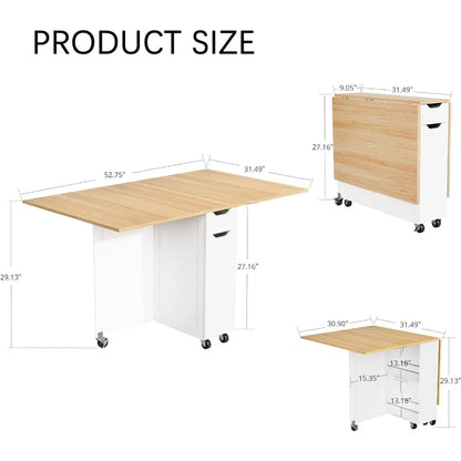 Space Saving Folding Dining Table with Storage