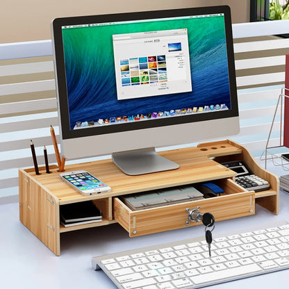 Monitor Stand Desktop Organizer with Storage Drawer