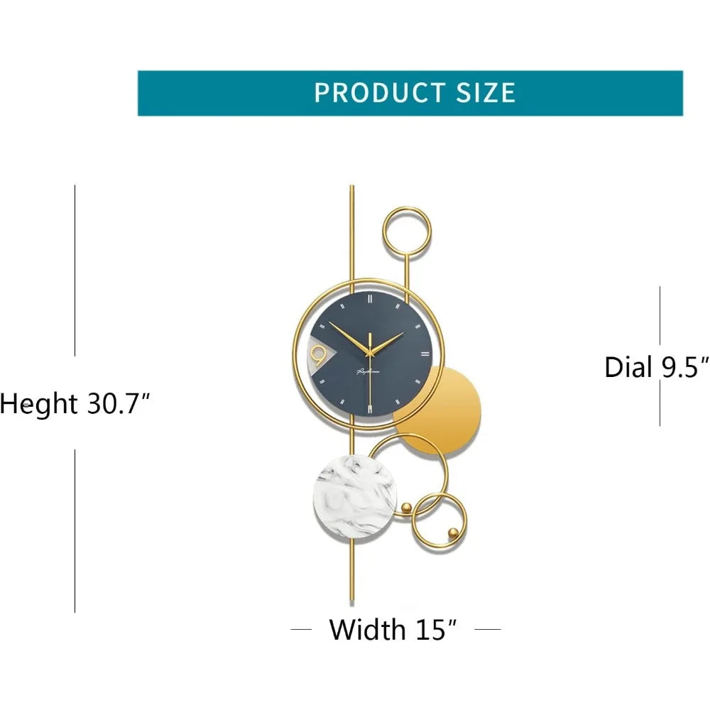 Unique Modern Gold Metal Wall Clock