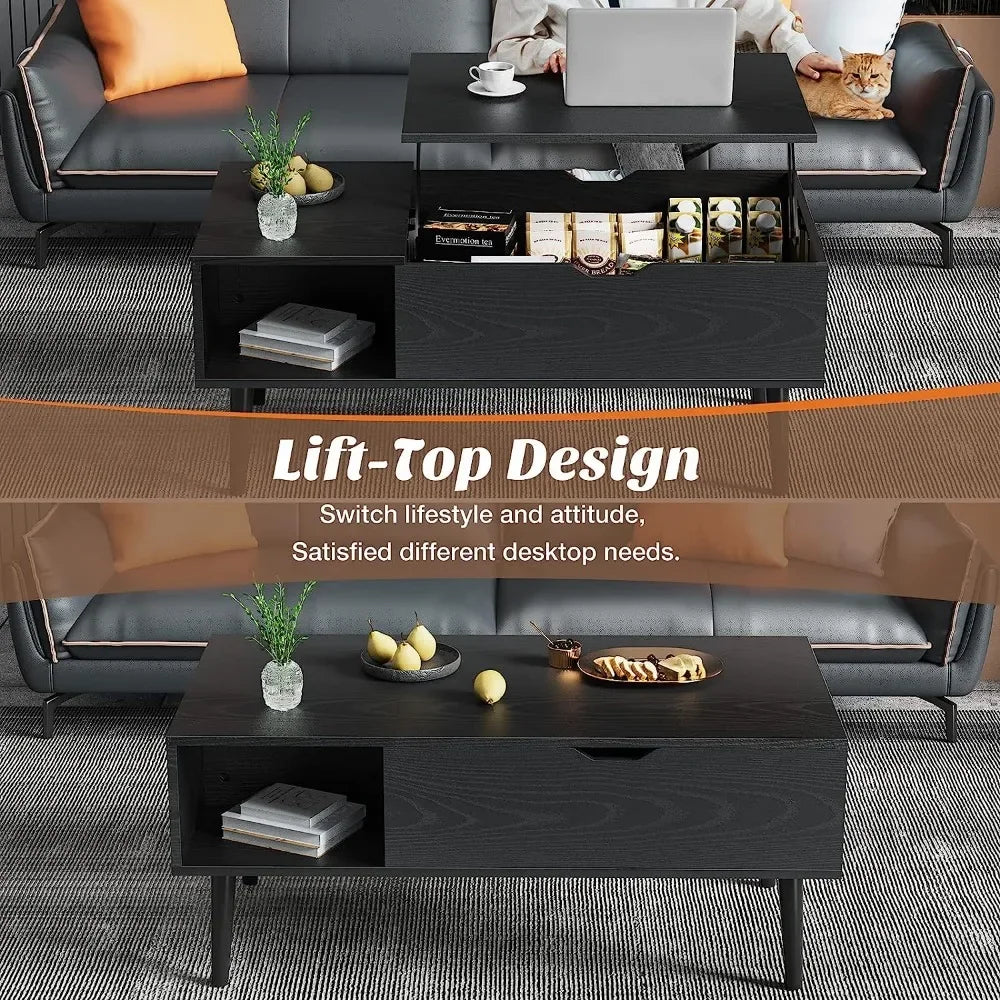 Lift Top Coffee Table Black