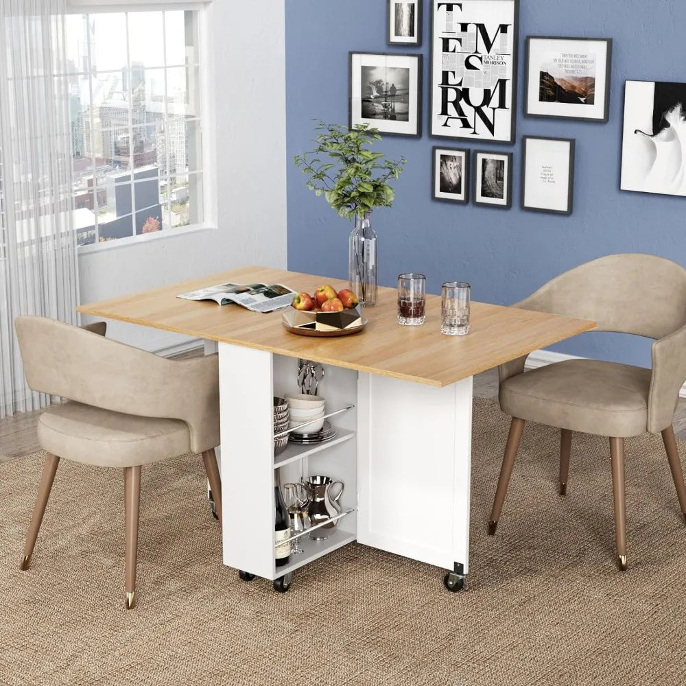 Space Saving Folding Dining Table with Storage