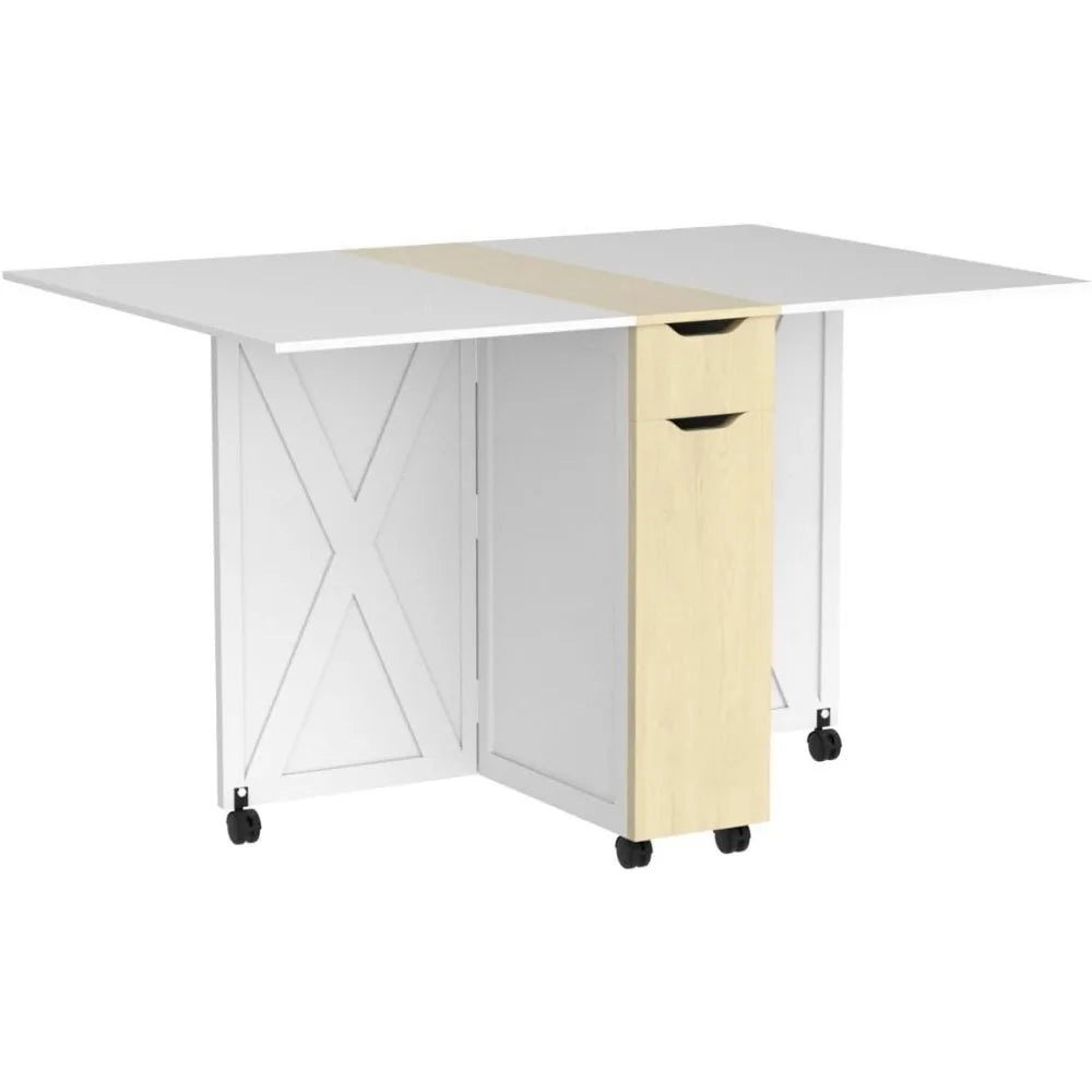 Space Saving Folding Dining Table with Storage