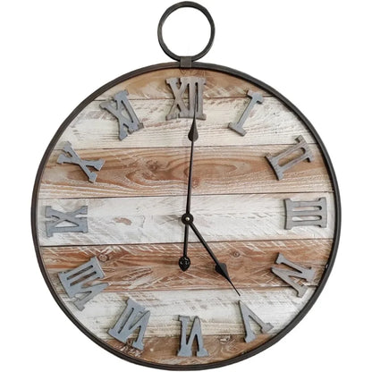 Large Farmhouse Wooden Wall Clock