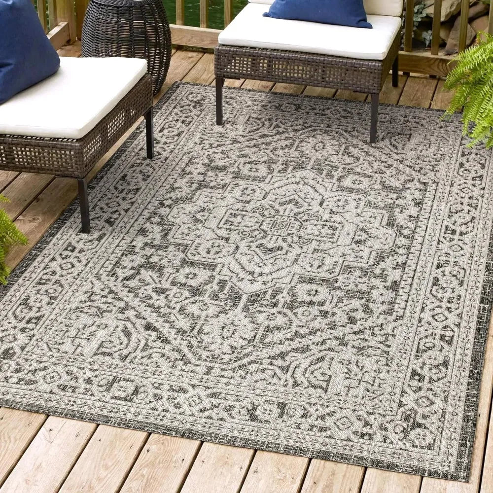 8 X 10 Medallion Textured Weave Indoor/Outdoor Rugs