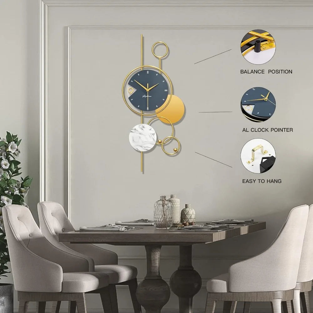 Unique Modern Gold Metal Wall Clock