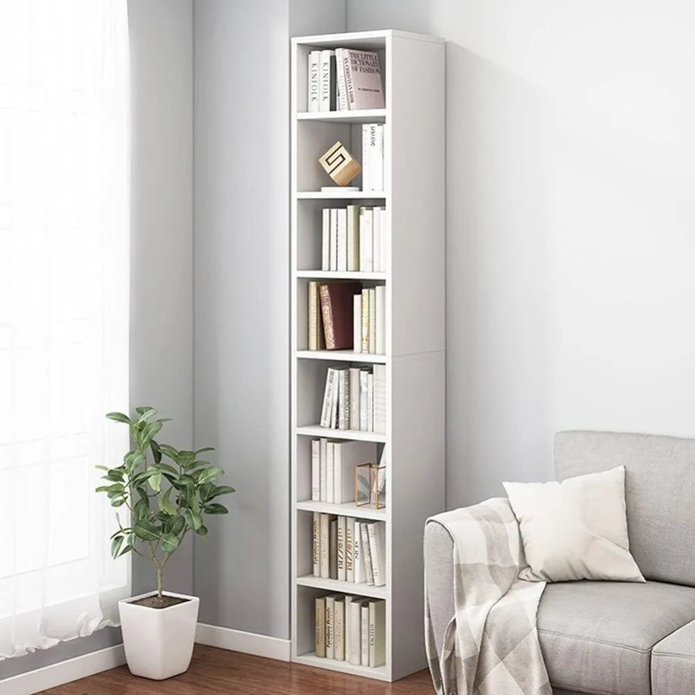 71" Freestanding Narrow Bookcase